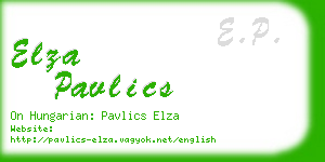 elza pavlics business card